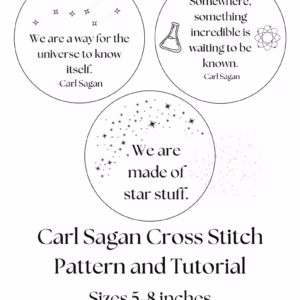 Celestial Cross Stitch PDF Pattern Set | Inspirational Space Quotes | Digital Embroidery Printable